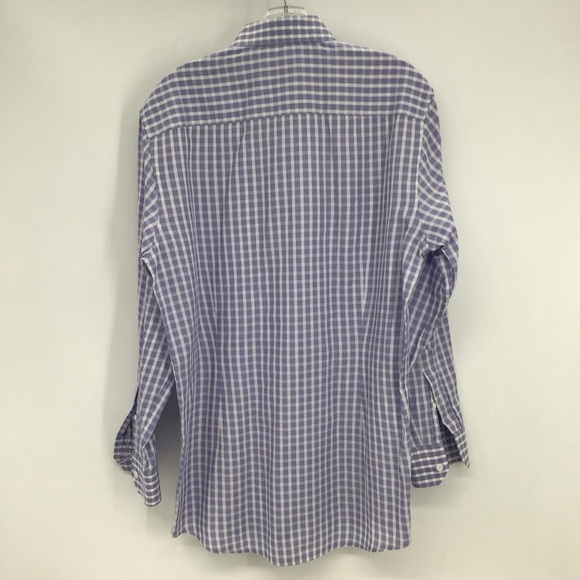 Robert Graham Checked Blue Button-Down Casual Shirt Career Blue Size 39- 15.5” - Picture 2 of 7